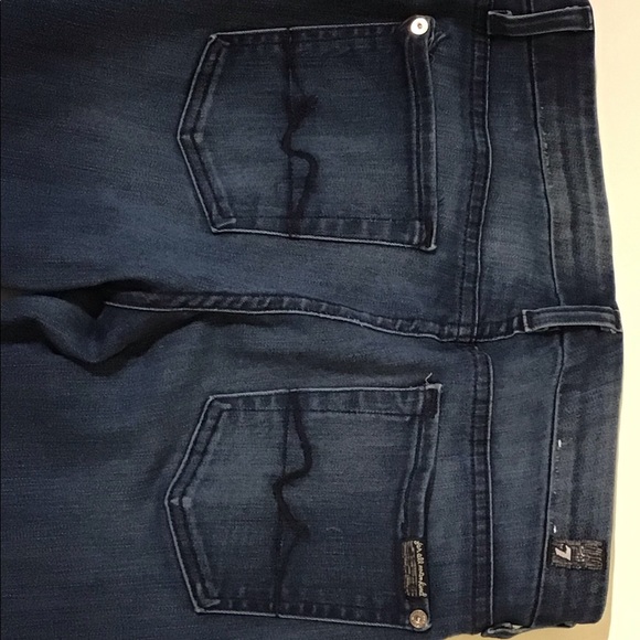 7 for all mankind kimmie straight leg denim jeans darker wash size 28 - Picture 6 of 14